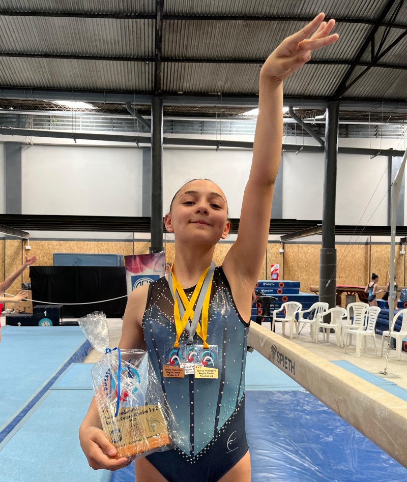 Jazmn Jara, campeona nacional de gimnasia artstica en Rosario